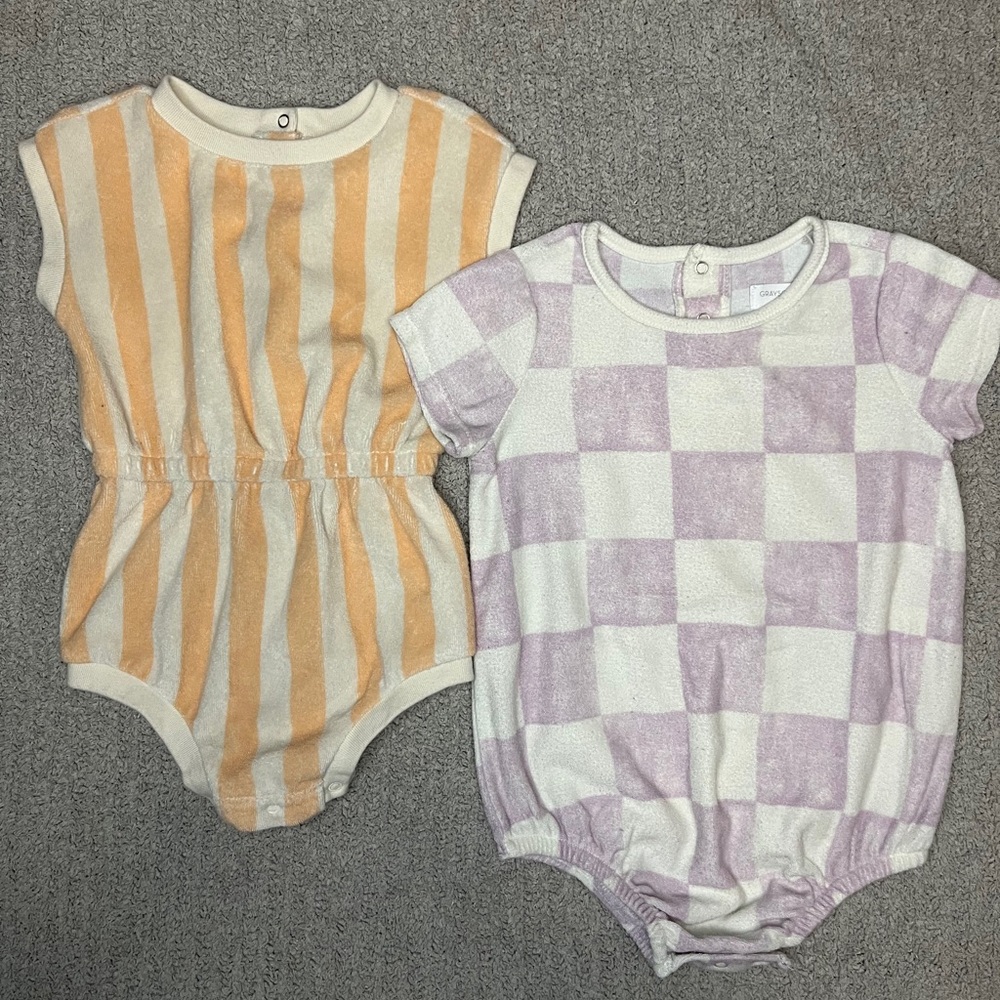 18 months terry cloth rompers!